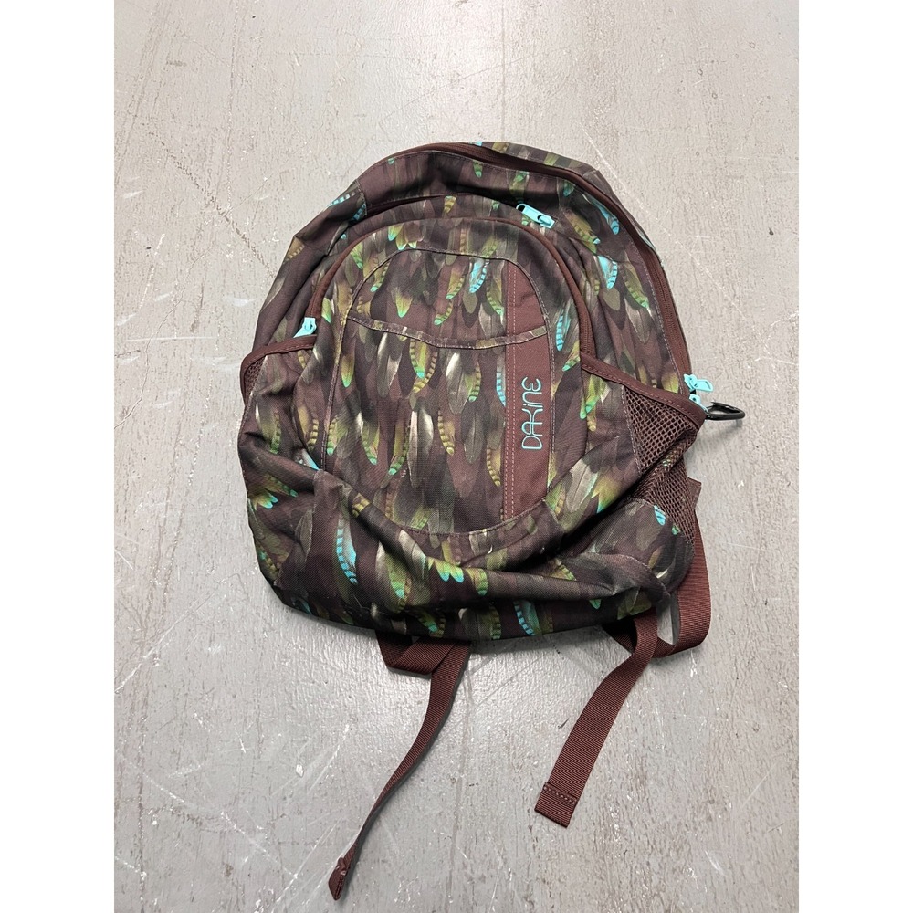 Dakine Garden Backpack Unisex Brown Feather Print Shoulder‎ Strap Laptop Sleeve